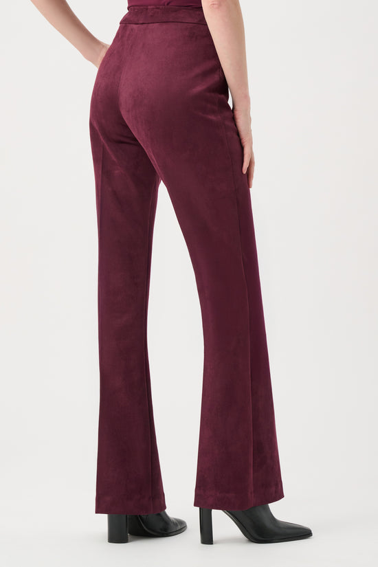 Joseph Ribkoff Elderberry Faux Suede Flared Pull-On Trousers
