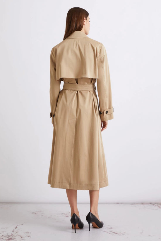 Marella Natural Cotton Satin Trench Coat