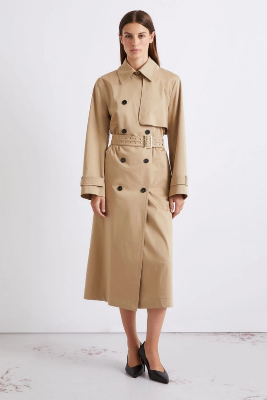 Marella Natural Cotton Satin Trench Coat