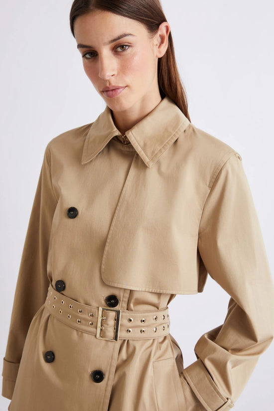 Marella Natural Cotton Satin Trench Coat