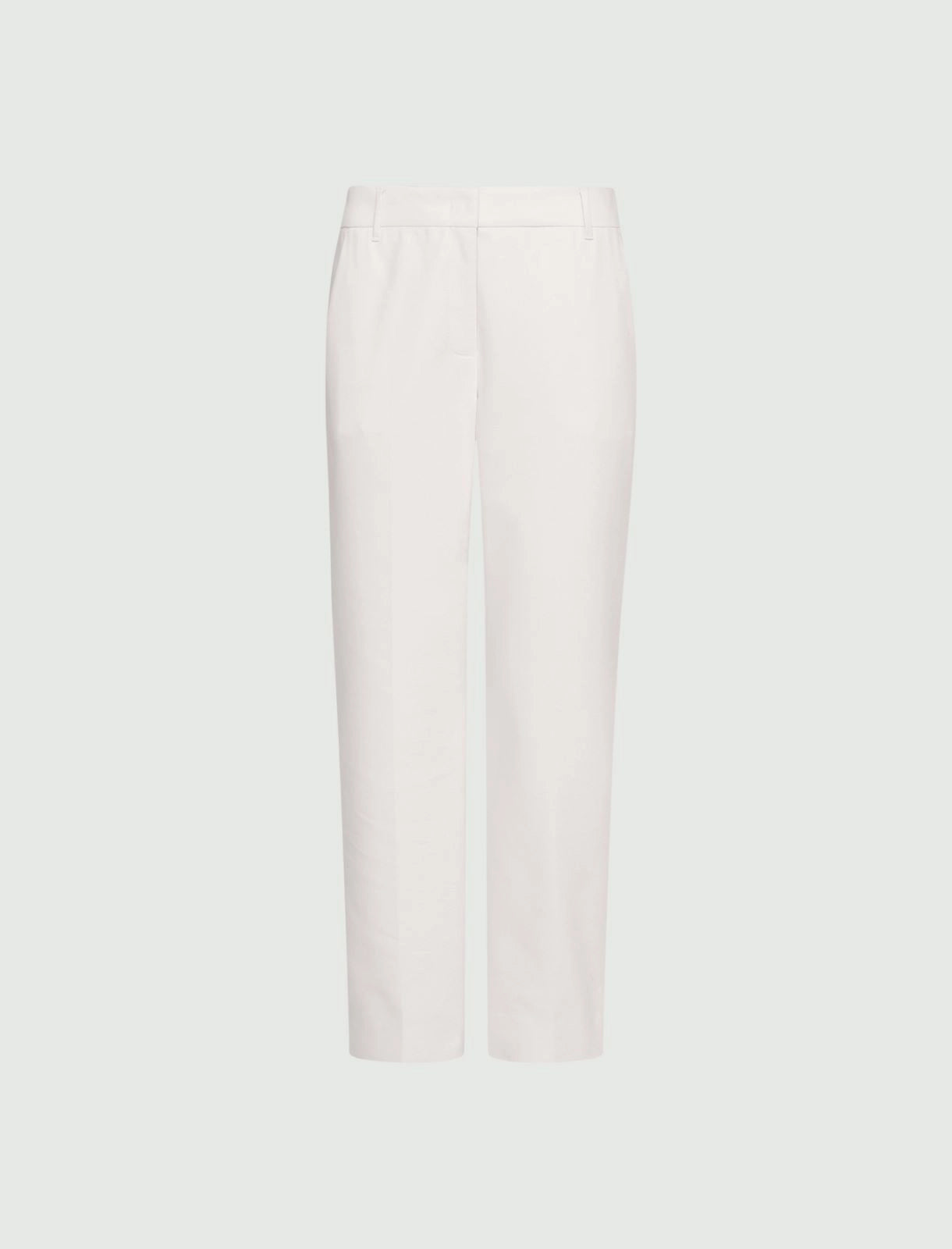 Marella White Stretch Cotton-Blend Trousers