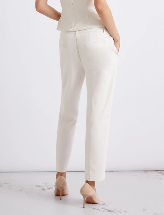 Marella White Stretch Cotton-Blend Trousers