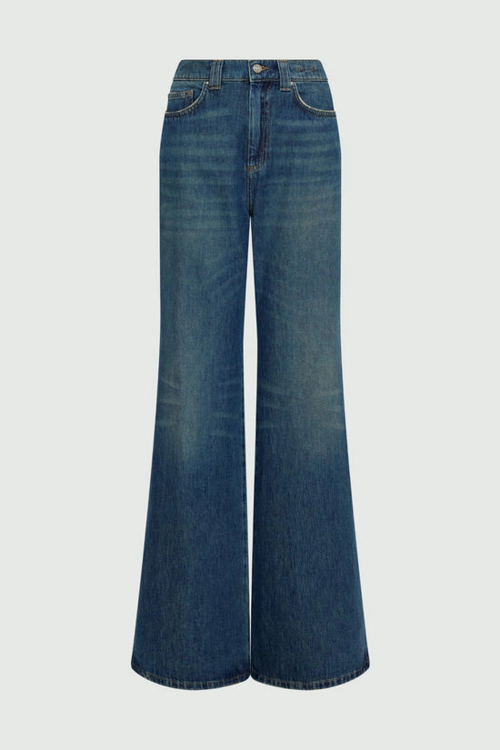 Marella Navy High Waisted Wide Leg Jeans