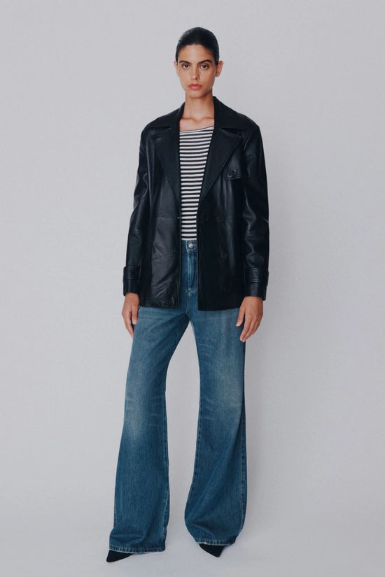 Marella Navy High Waisted Wide Leg Jeans