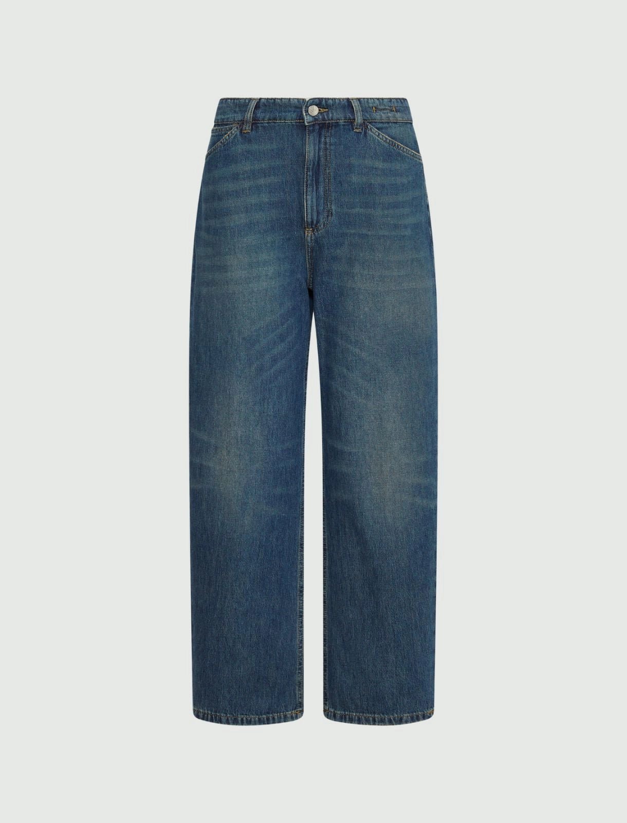 Marella Navy High-Waisted Mom-Fit Jeans