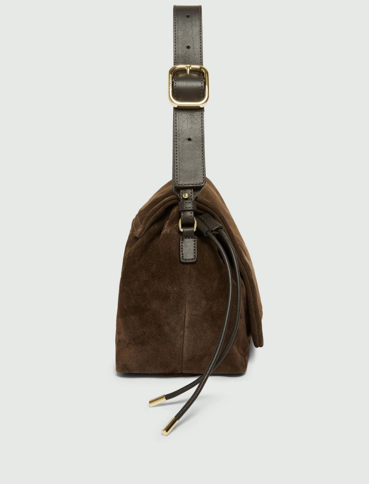 Marella Dark Brown Suede Drawstring Bag