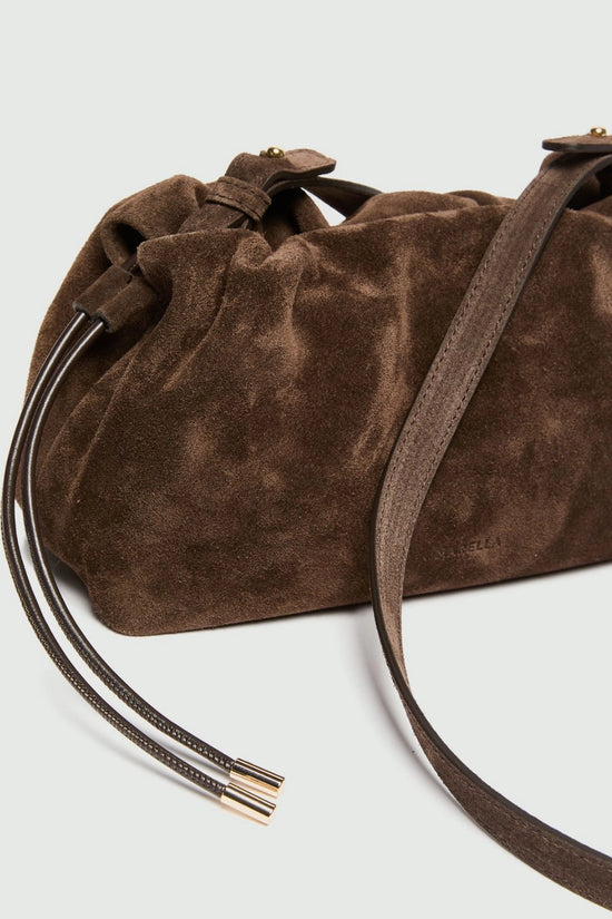 Marella Dark Brown Suede Clutch Bag