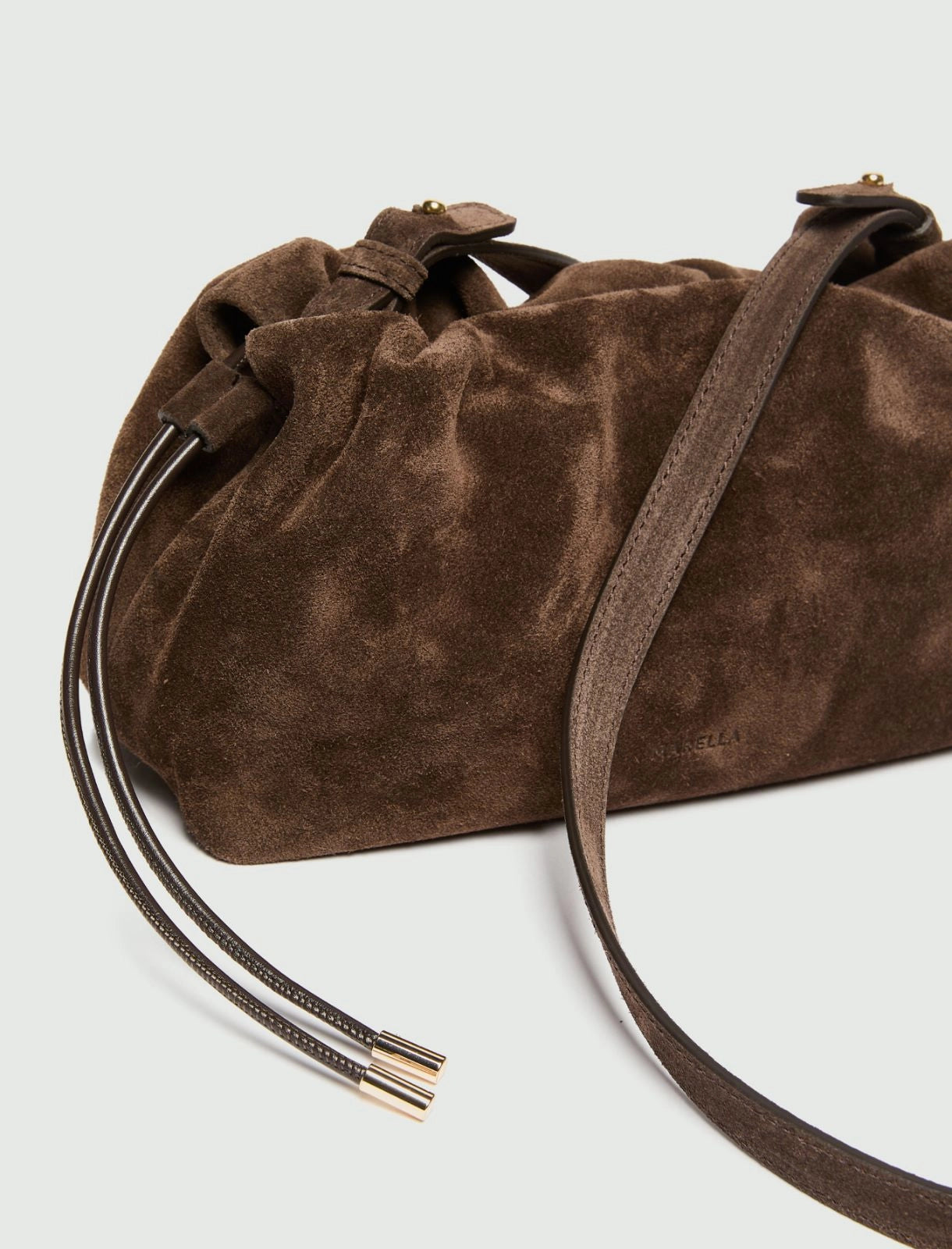 Marella Dark Brown Suede Clutch Bag