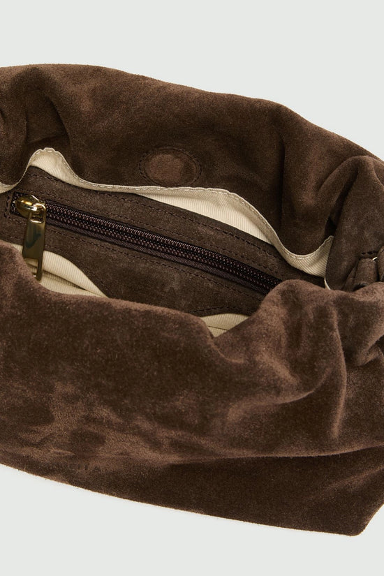 Marella Dark Brown Suede Clutch Bag
