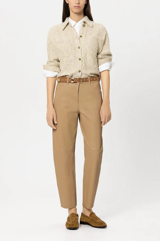 Luisa Cerano Cream Tweed Shirt Jacket