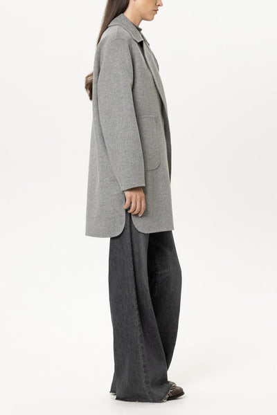 Luisa Cerano Grey Wool Double-Faced Coat 448915