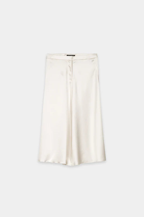 Luisa Cerano Cream Midi Satin Skirt