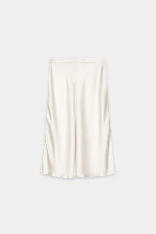 Luisa Cerano Cream Midi Satin Skirt