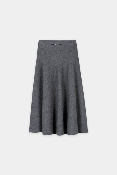 Luisa Cerano Heather Grey Cashmere Blend Long Skirt 548355