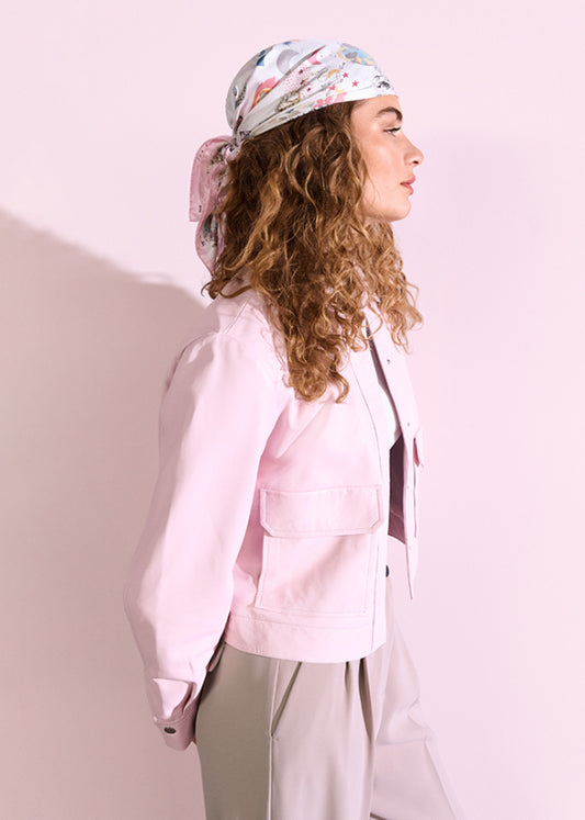Riani Light Pink Soft Nappa Leather Jacket