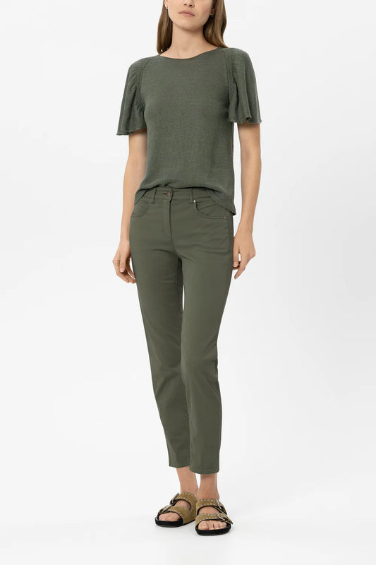 Luisa Cerano Khaki High-Stretch Skinny Denim