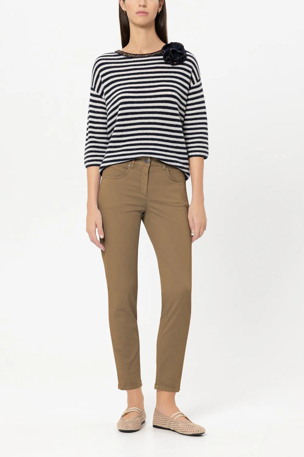 Luisa Cerano High Stretch Skinny Denim in Tobacco