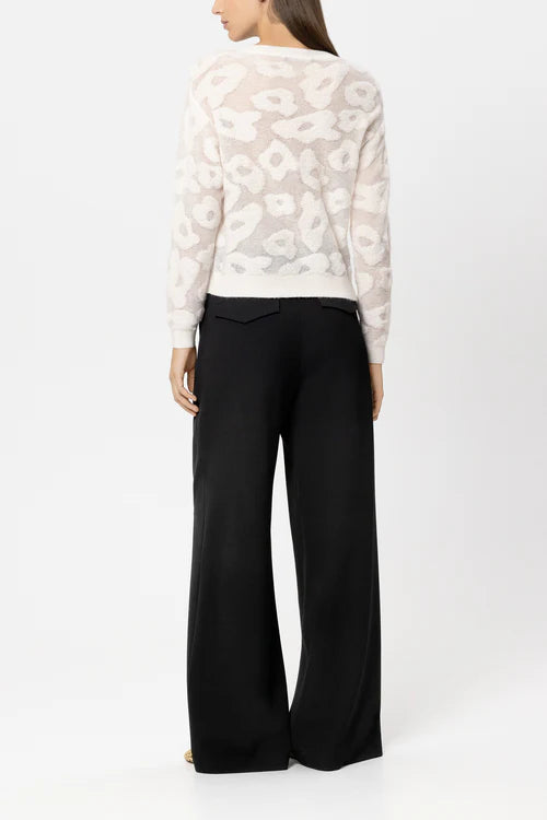Luisa Cerano Black Wide Leg Trousers with Pleats