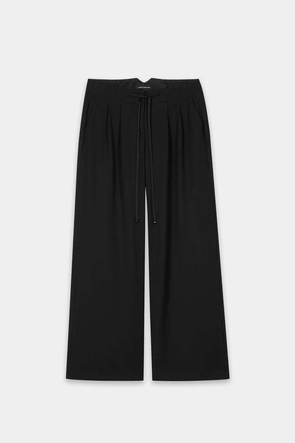 Luisa Cerano Black Wide Leg Trousers with Pleats