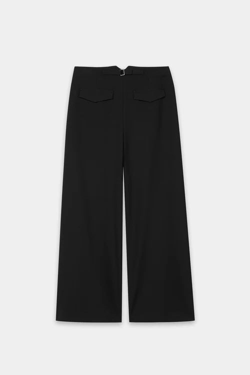 Luisa Cerano Black Wide Leg Trousers with Pleats