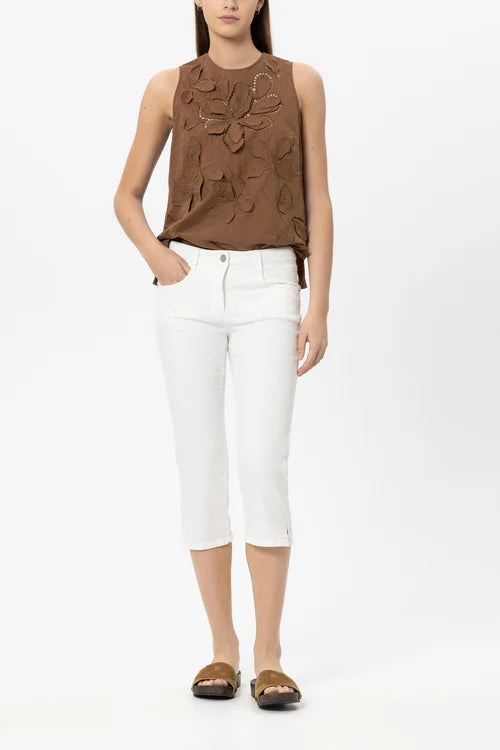 Luisa Cerano White Skinny Capri Denim Jeans