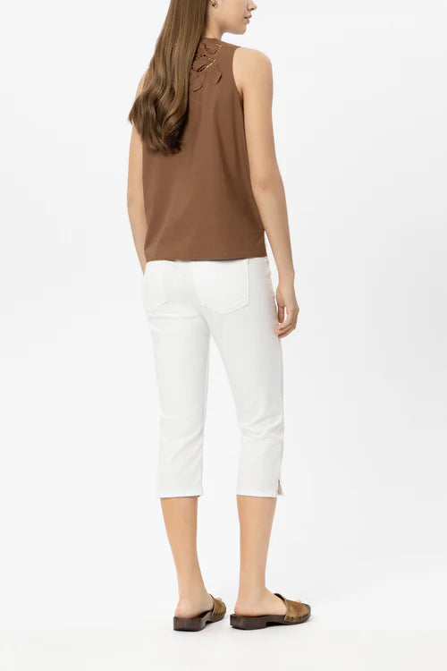 Luisa Cerano White Skinny Capri Denim Jeans