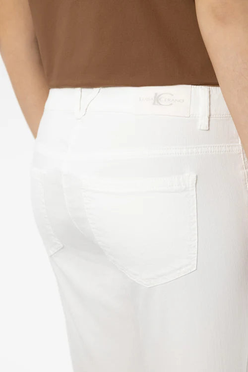 Luisa Cerano White Skinny Capri Denim Jeans