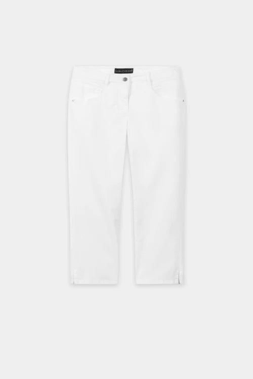 Luisa Cerano White Skinny Capri Denim Jeans