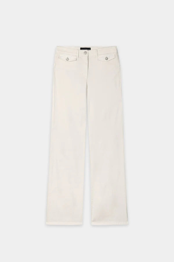 Luisa Cerano Milk Wide Leg Coloured Denim Jeans with Stretch