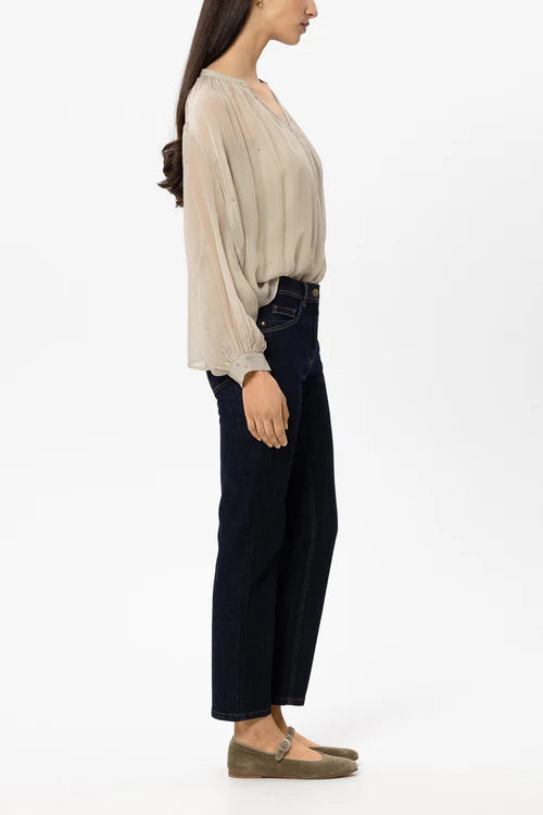 Luisa Cerano Dark Denim Slim Straight Leg Jeans