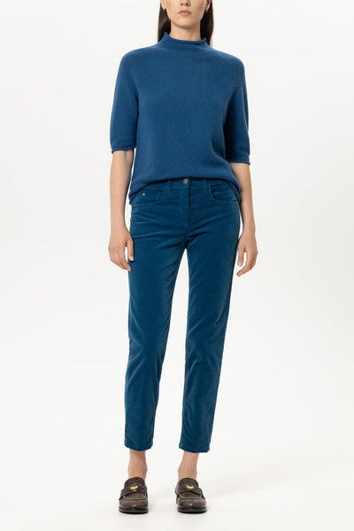 Luisa Cerano Sapphire Slim Leg Velvet Trousers 648954
