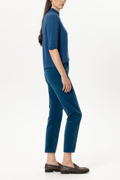 Luisa Cerano Sapphire Slim Leg Velvet Trousers 648954