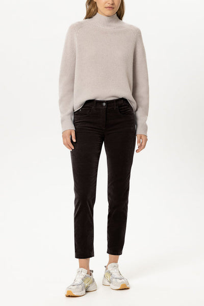 Luisa Cerano Truffle Slim Leg Velvet Trousers 648954