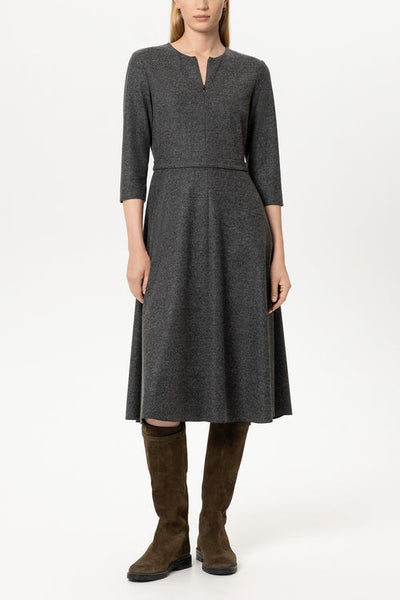 Luisa Cerano Anthracite Punto di Milano Midi Dress 748713