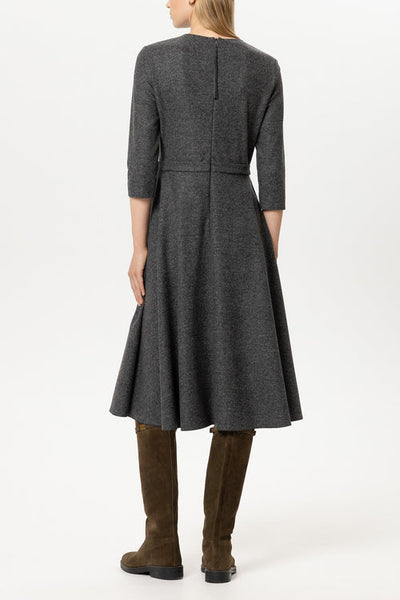 Luisa Cerano Anthracite Punto di Milano Midi Dress 748713
