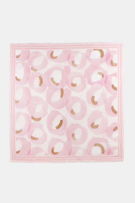 Luisa Cerano Blush Large Cotton Scarf with Bold print