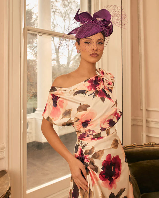 Veni Infantino Floral Print Off-Shoulder Midi Dress