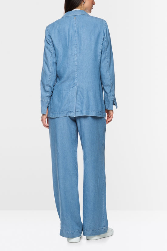 Marc Cain Light Blue Denim Oversized Single Breasted Jacket