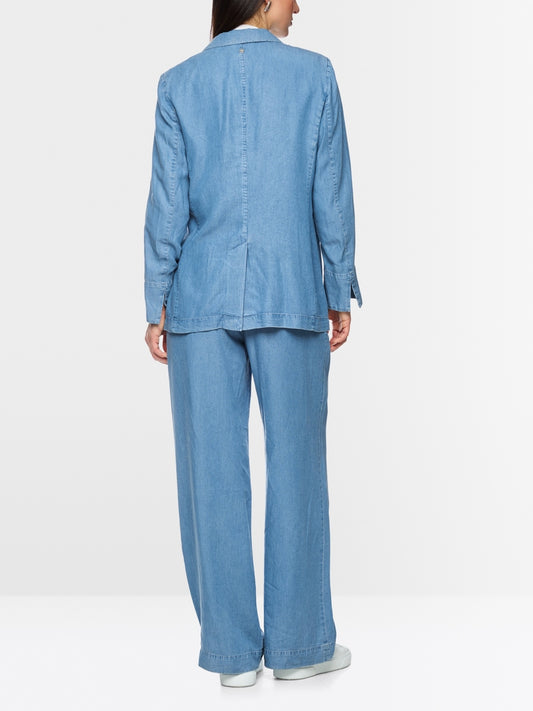 Marc Cain Light Blue Denim Oversized Single Breasted Jacket