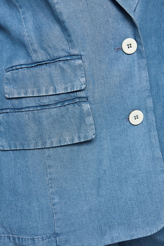 Marc Cain Light Blue Denim Oversized Single Breasted Jacket
