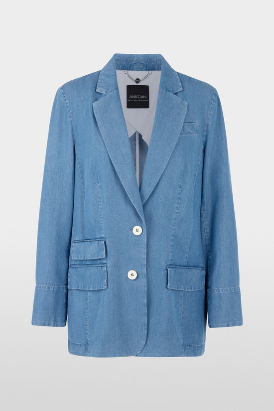 Marc Cain Light Blue Denim Oversized Single Breasted Jacket