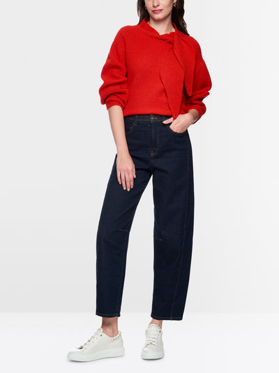 Marc Cain Indigo Ruma Barrell Leg Jeans with Contrasting Seams AC82.03 D02