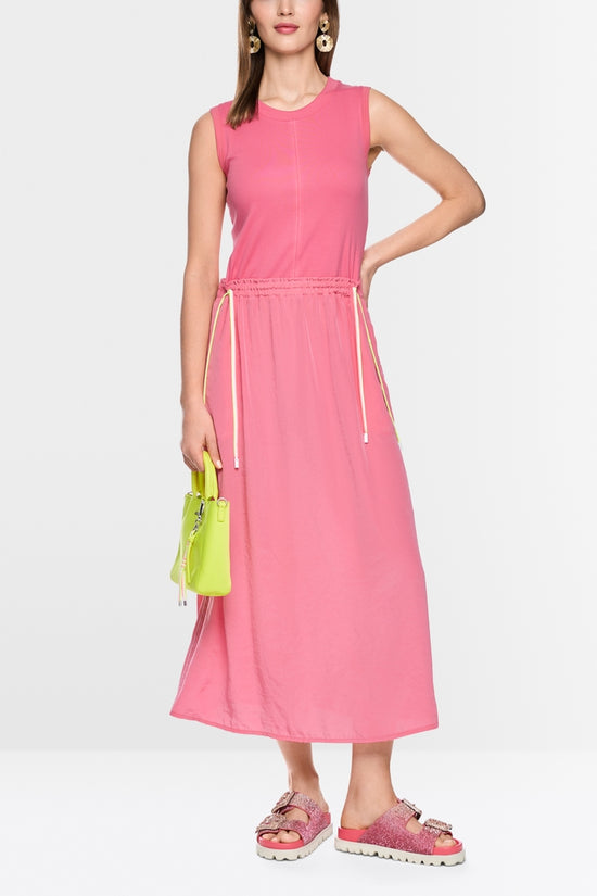 Marc Cain Sports Pink Sleeveless Midi Dress with Drawstring