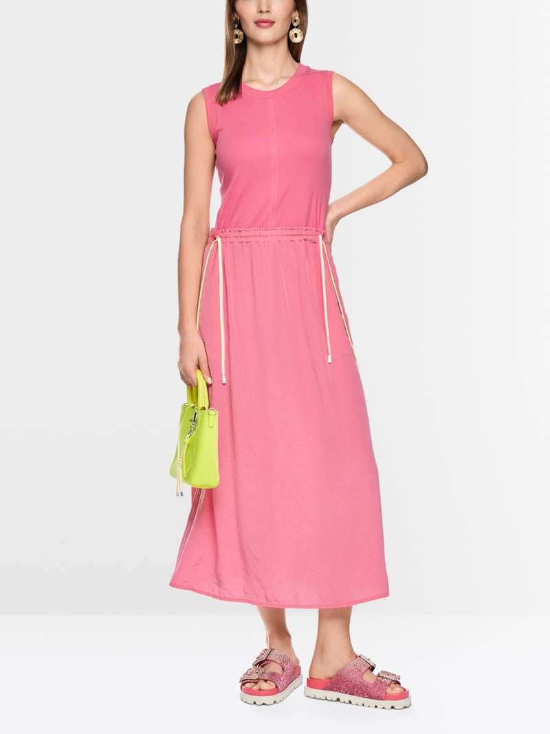 Marc Cain Sports Pink Sleeveless Midi Dress with Drawstring