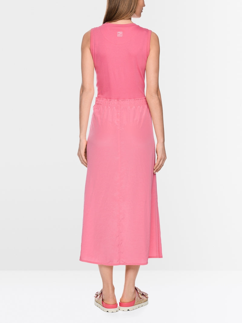 Marc Cain Sports Pink Sleeveless Midi Dress with Drawstring