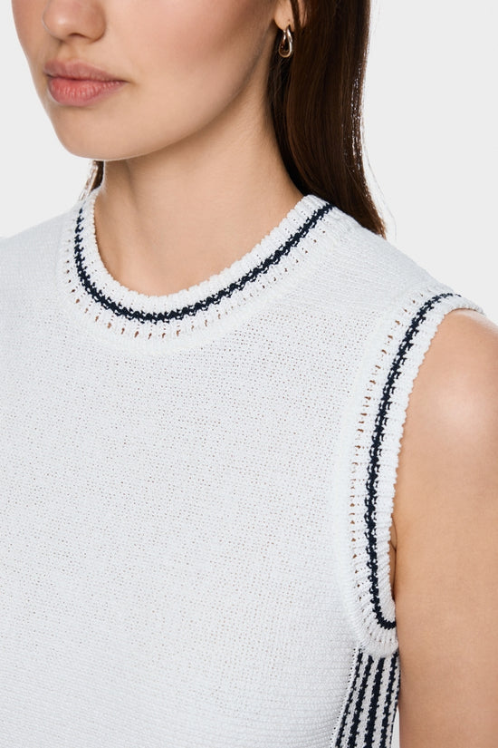 Marc Cain Sports White Sleeveless Mini Knit Dress