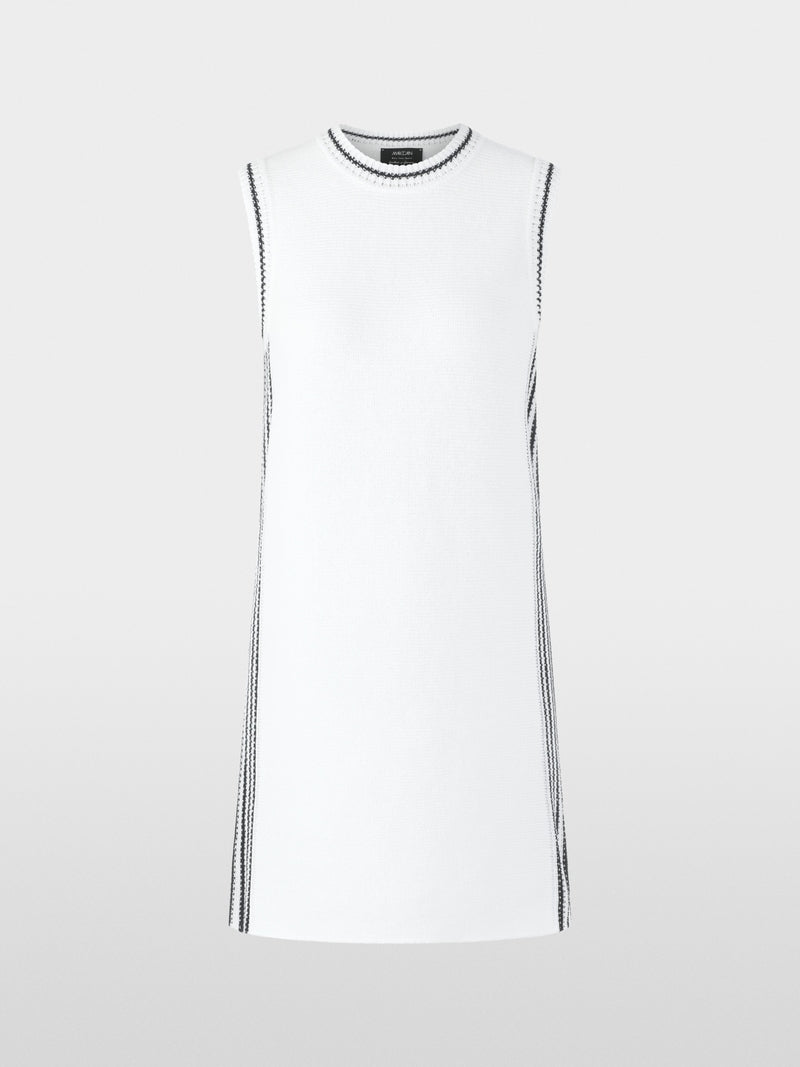 Marc Cain Sports White Sleeveless Mini Knit Dress