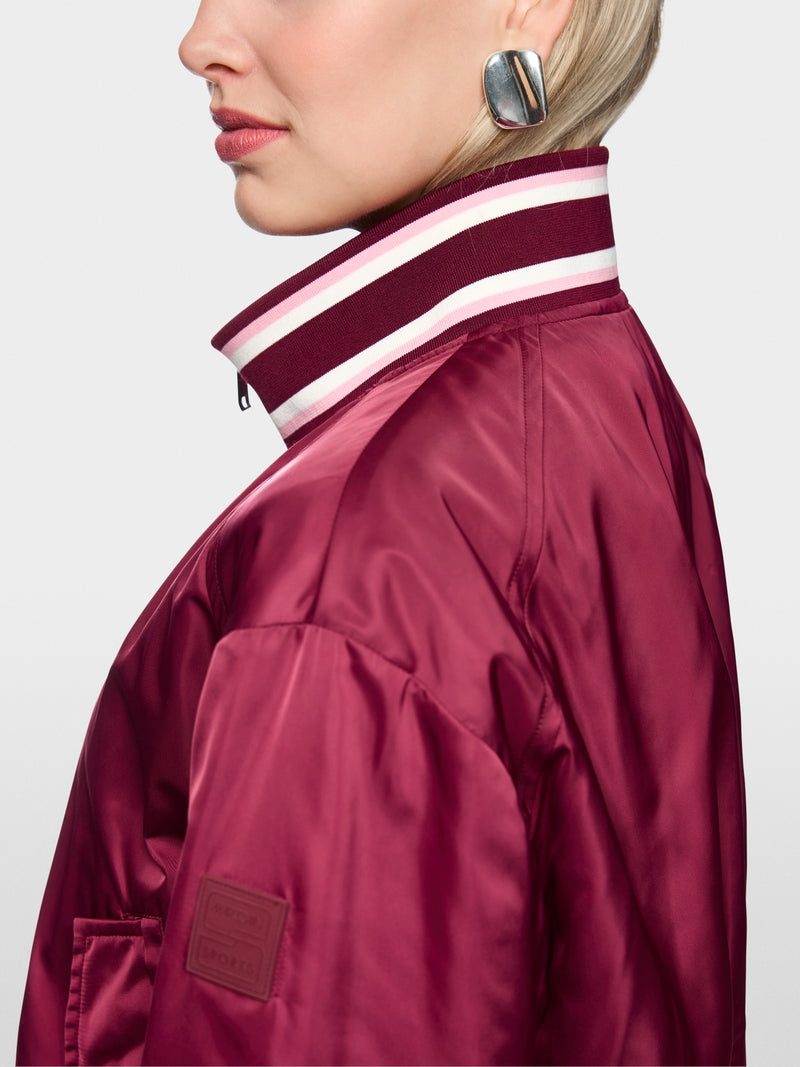 Marc Cain Sports Maroon and Leopard Print Reversible Bomber Jacket