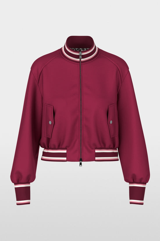 Marc Cain Sports Maroon and Leopard Print Reversible Bomber Jacket