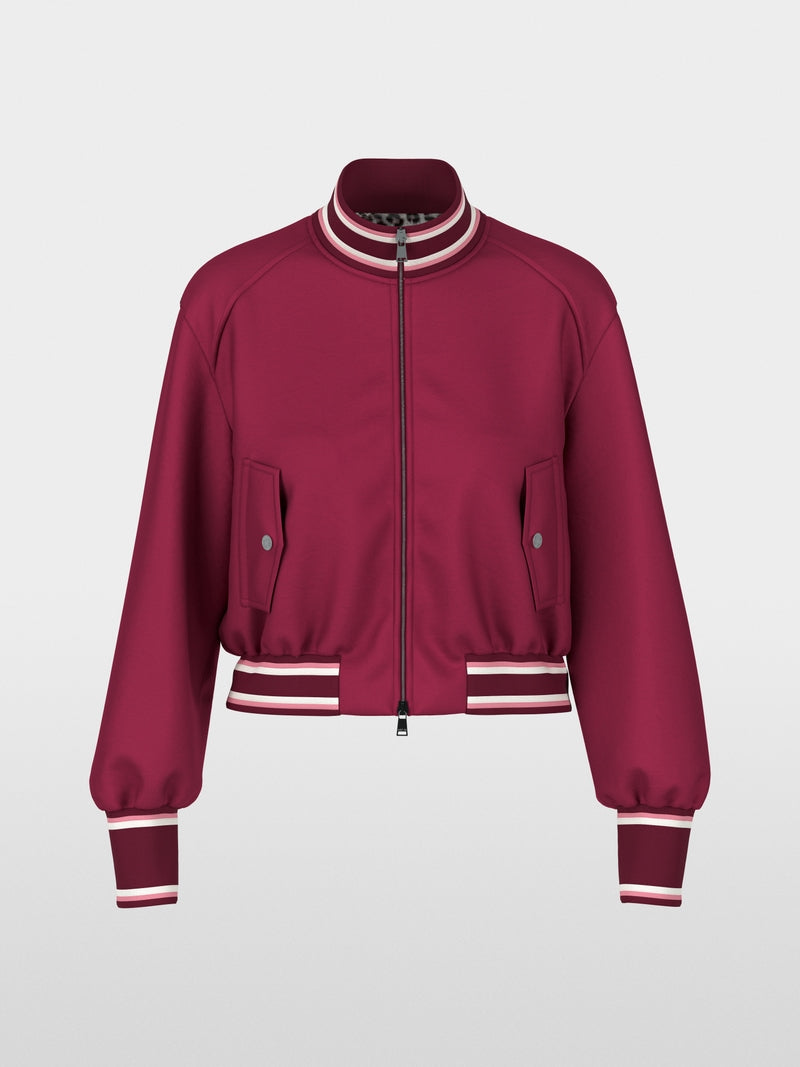 Marc Cain Sports Maroon and Leopard Print Reversible Bomber Jacket